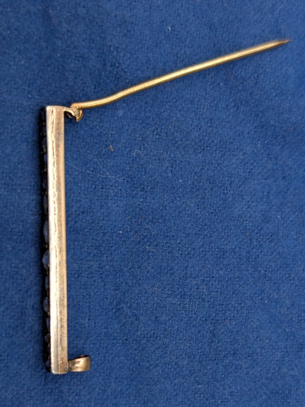 Vintage Sterling Silver,22K Gold,Diamond Chip Brooch - Picture 3 of 16